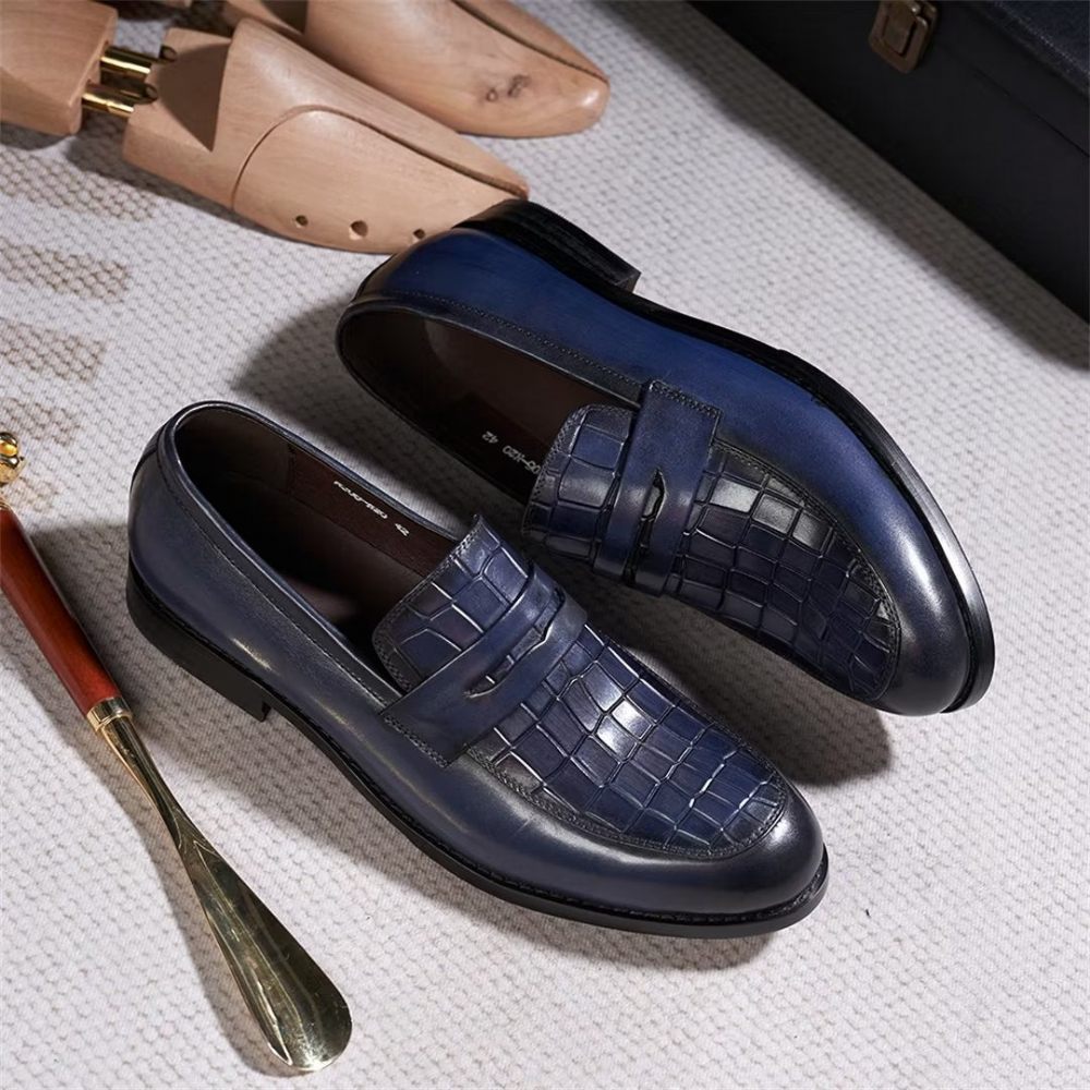 Chaussures Formelles Pour Hommes Sartorial Splendor Habillées À Enfiler - Bleu