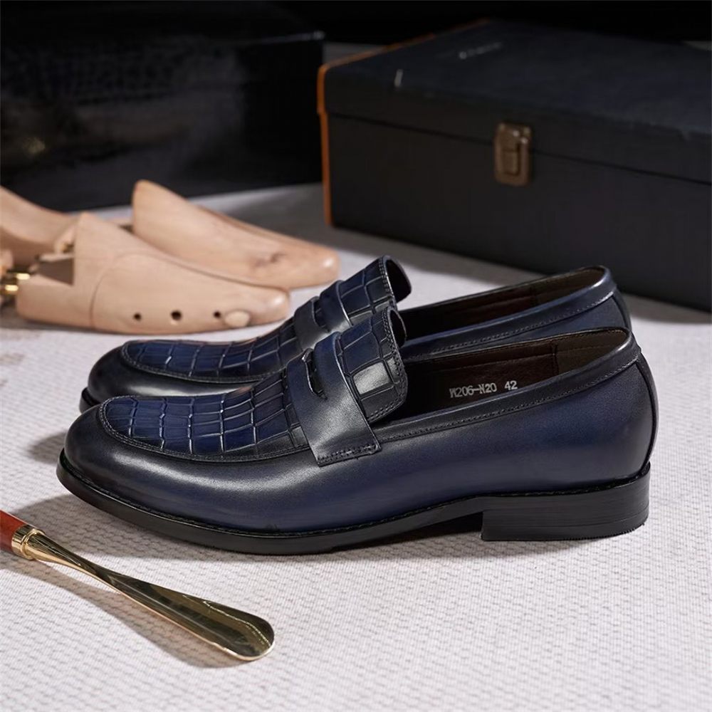 Chaussures Formelles Pour Hommes Sartorial Splendor Habillées À Enfiler - Bleu