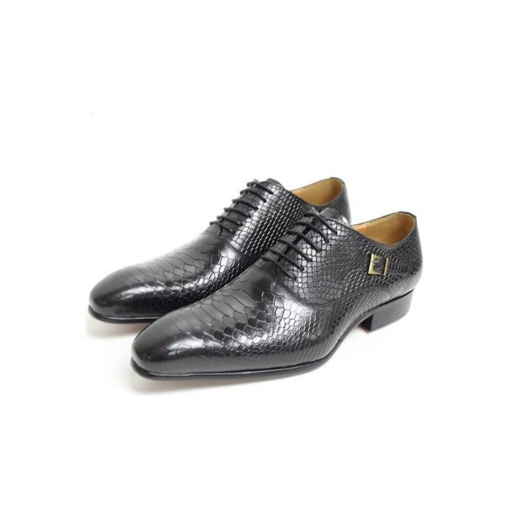 Chaussures Formelles Pour Hommes Serpent Exotique Habillées Oxford À Bout Pointu