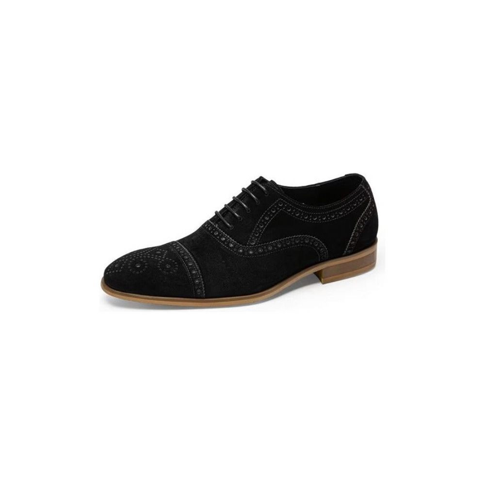 Chaussures Formelles Pour Hommes Texture Élégante Robe À Lacets Richelieus - Noir