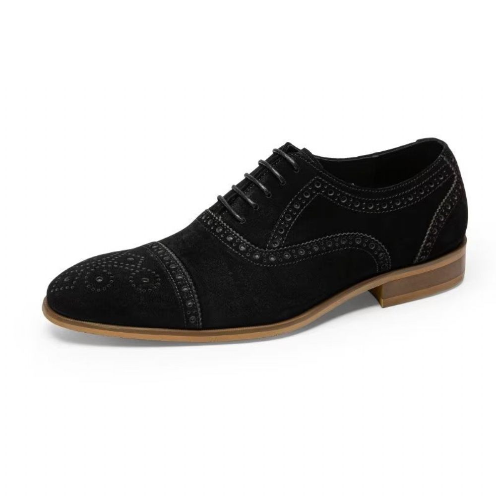 Chaussures Formelles Pour Hommes Texture Élégante Robe À Lacets Richelieus - Noir