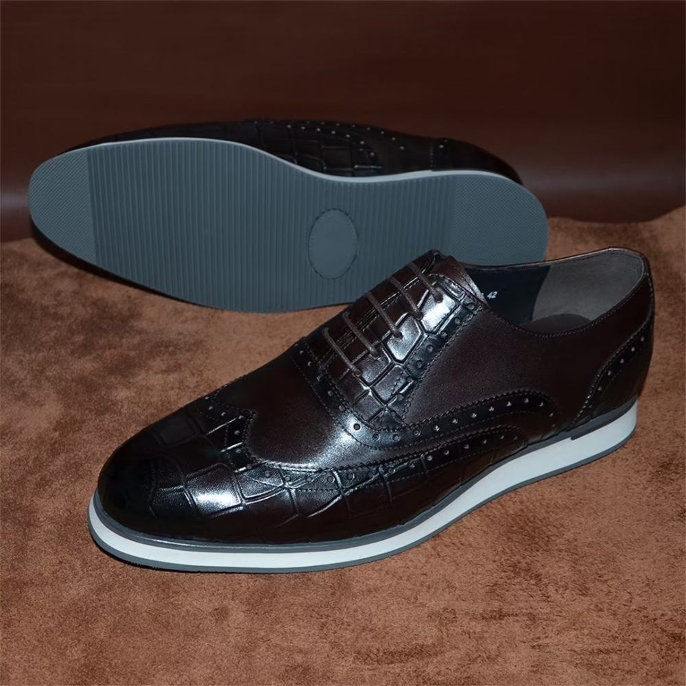 Chaussures Formelles Pour Hommes Urban Executive Habillées À Bout Rond - Café