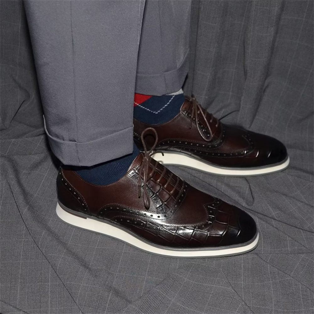 Chaussures Formelles Pour Hommes Urban Executive Habillées À Bout Rond - Café