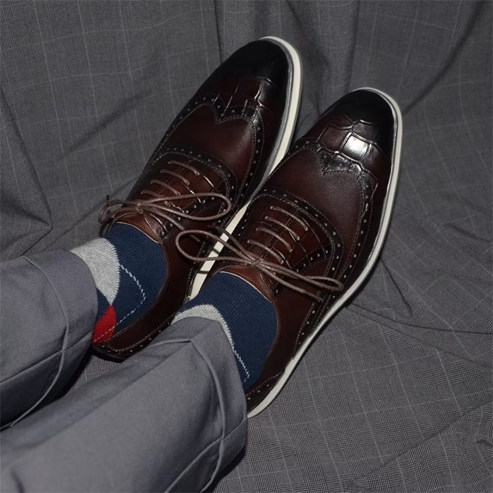 Chaussures Formelles Pour Hommes Urban Executive Habillées À Bout Rond - Café