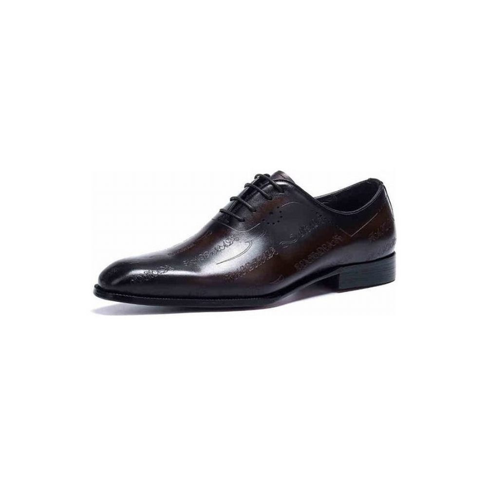 Chaussures Formelles Pour Hommes Wedding Bliss Talons Cuir - Café