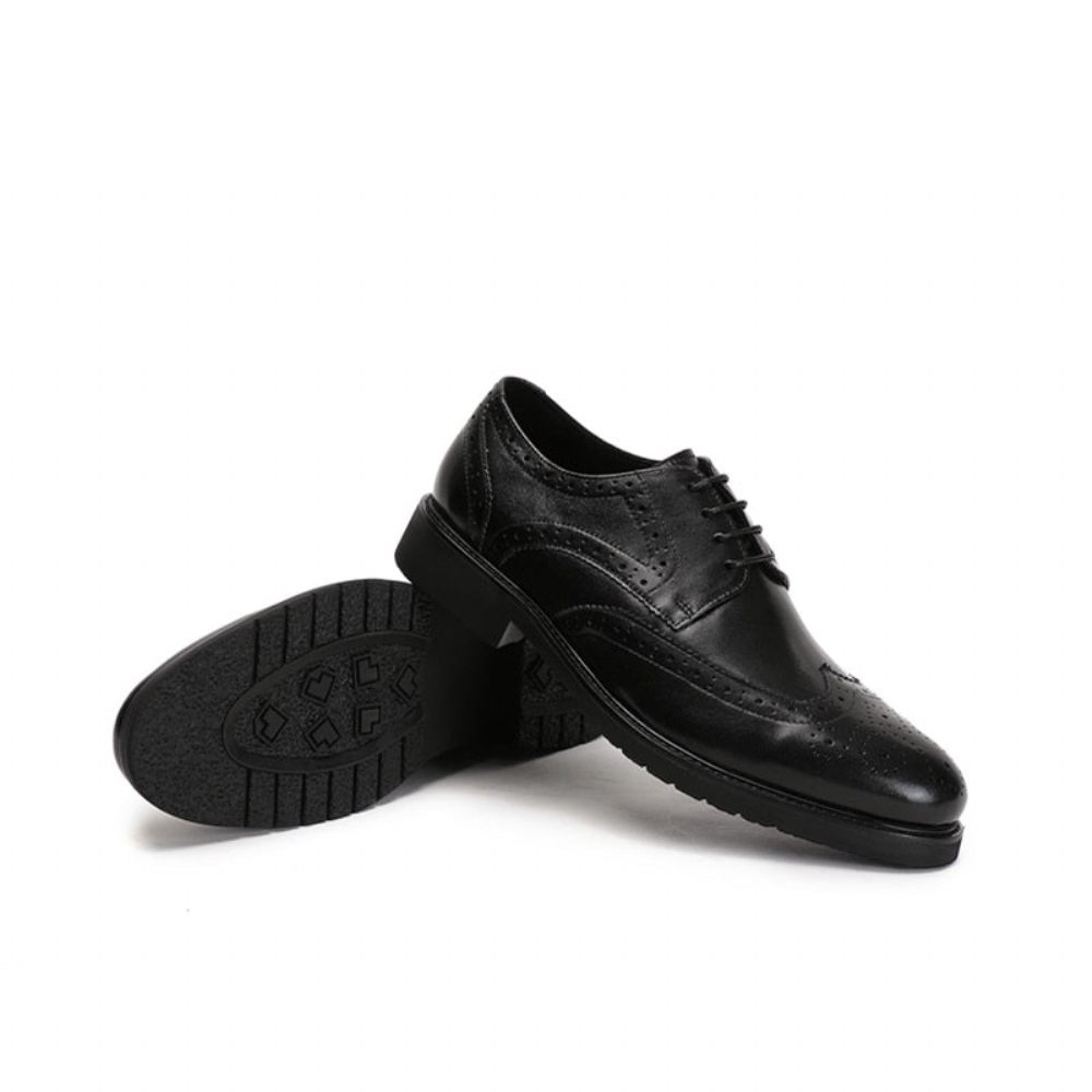 Chaussures Formelles Pour Hommes Wingtip Luxe Exotique Bout Pointu Oxford Richelieu - Noir