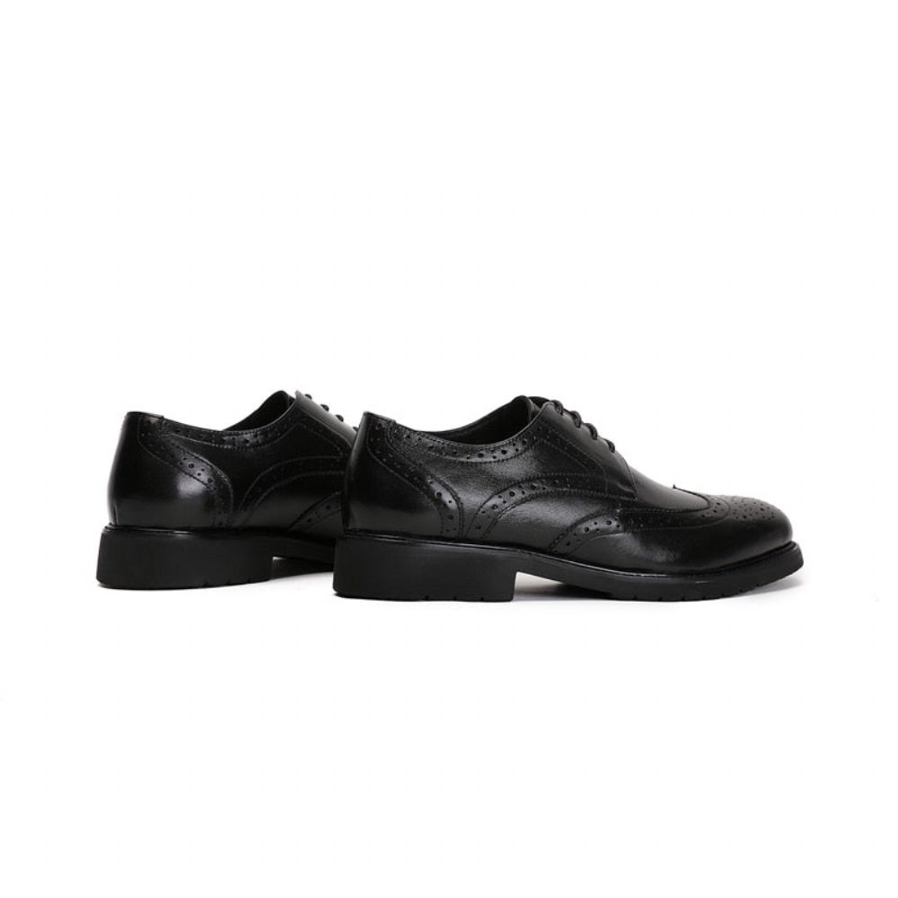 Chaussures Formelles Pour Hommes Wingtip Luxe Exotique Bout Pointu Oxford Richelieu - Noir