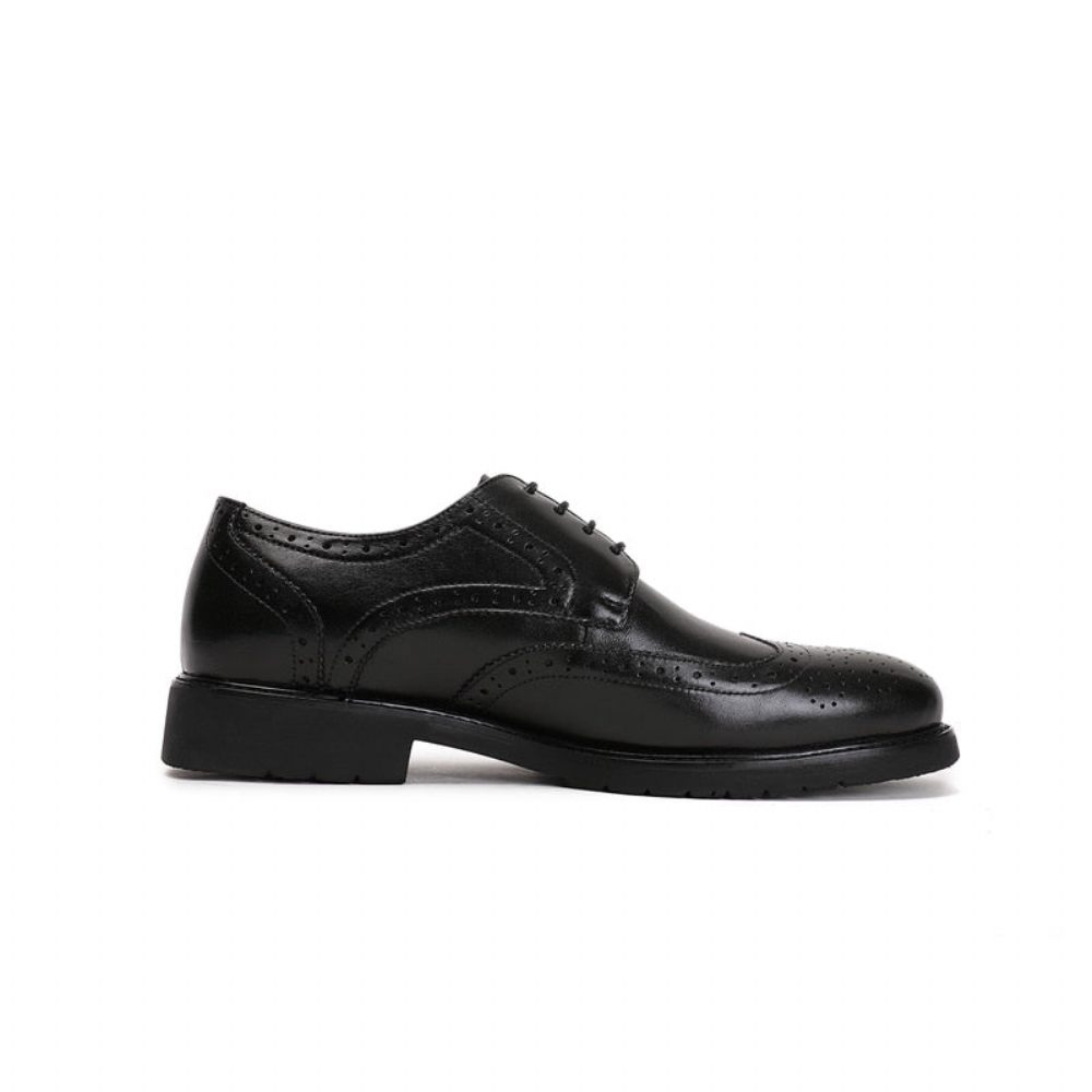 Chaussures Formelles Pour Hommes Wingtip Luxe Exotique Bout Pointu Oxford Richelieu - Noir