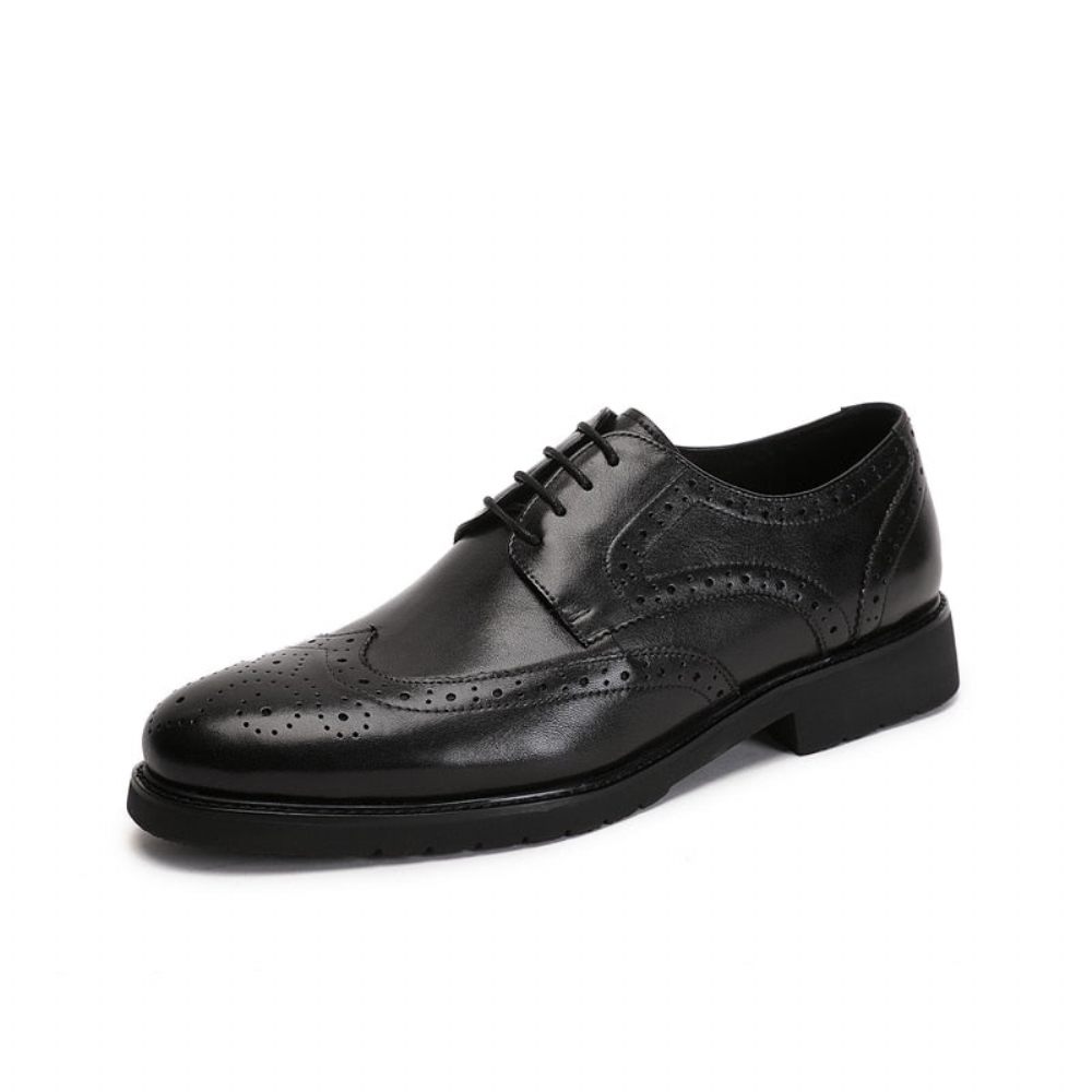 Chaussures Formelles Pour Hommes Wingtip Luxe Exotique Bout Pointu Oxford Richelieu - Noir