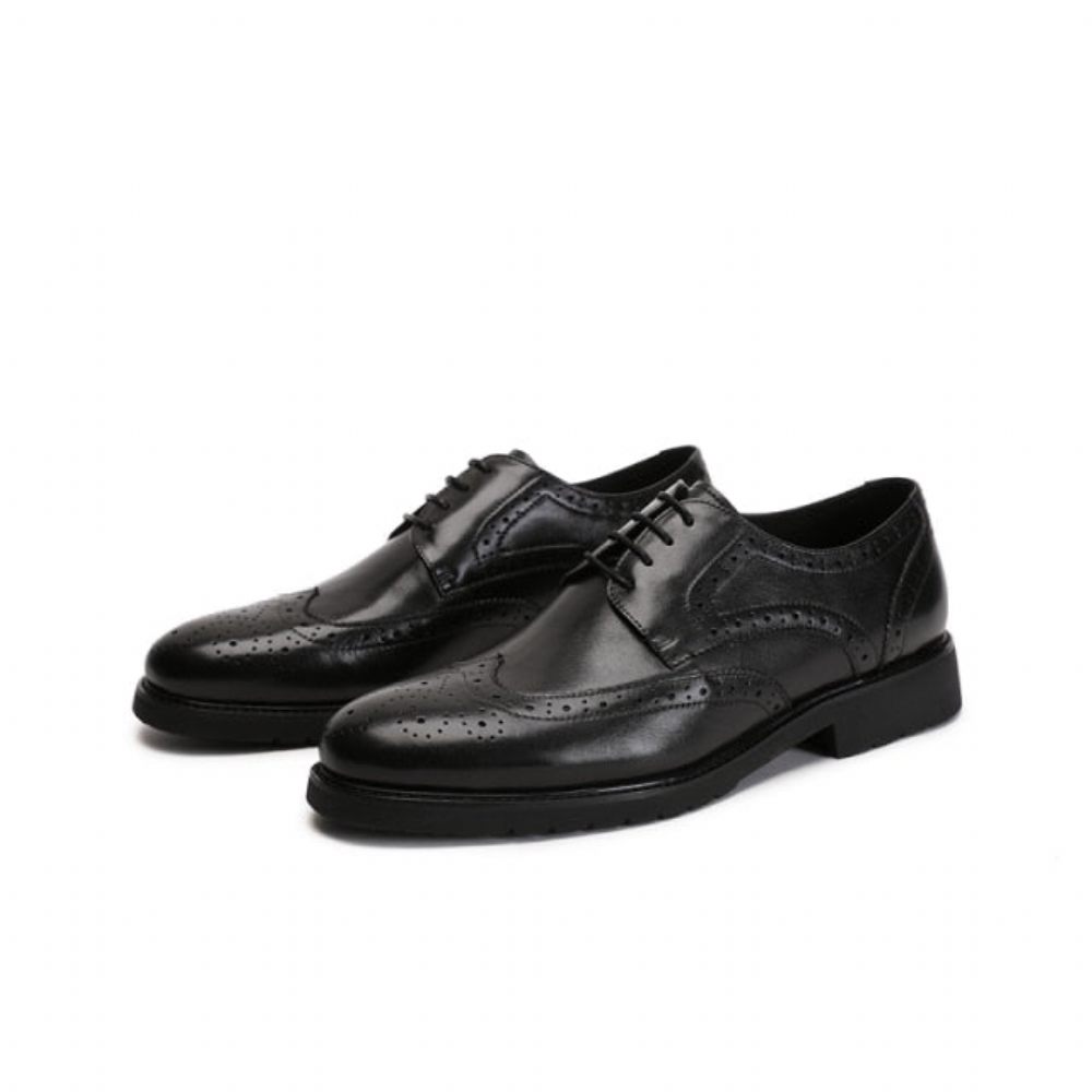 Chaussures Formelles Pour Hommes Wingtip Luxe Exotique Bout Pointu Oxford Richelieu - Noir