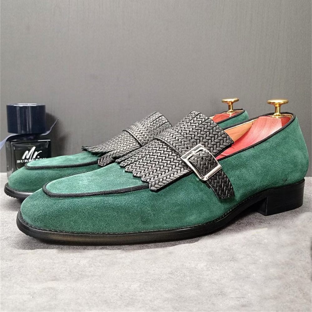 Chaussures Habillées D'automne Chics À Bout Carré Pour Hommes - Vert