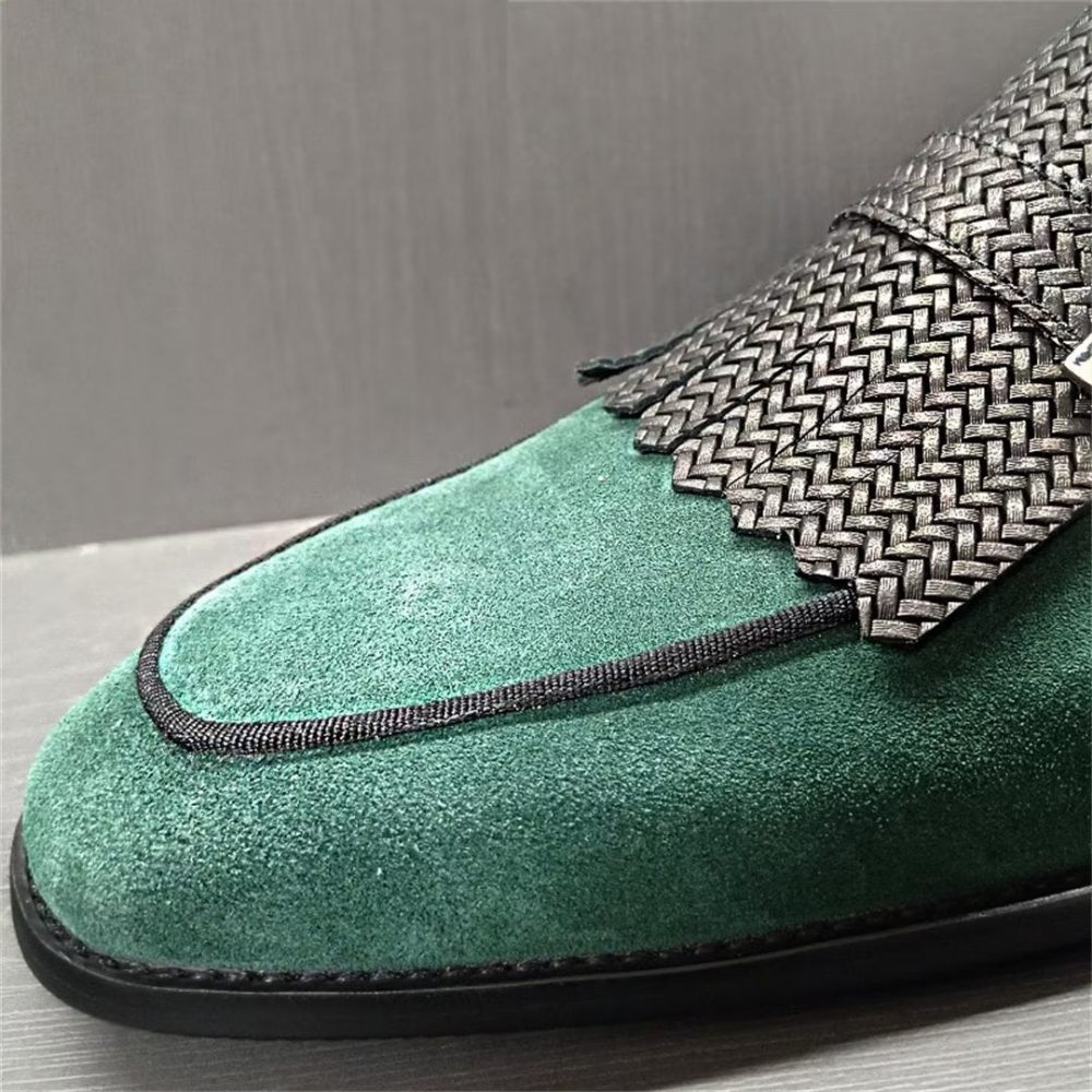 Chaussures Habillées D'automne Chics À Bout Carré Pour Hommes - Vert