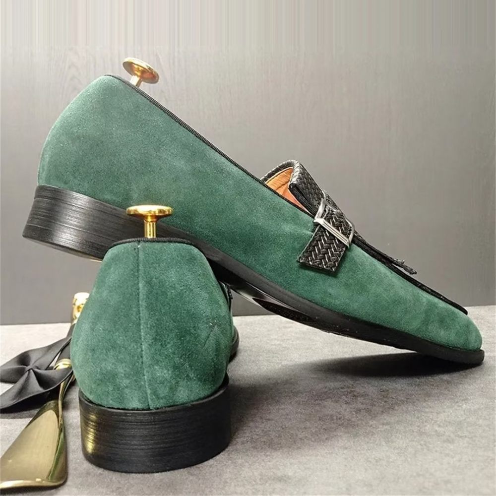 Chaussures Habillées D'automne Chics À Bout Carré Pour Hommes - Vert