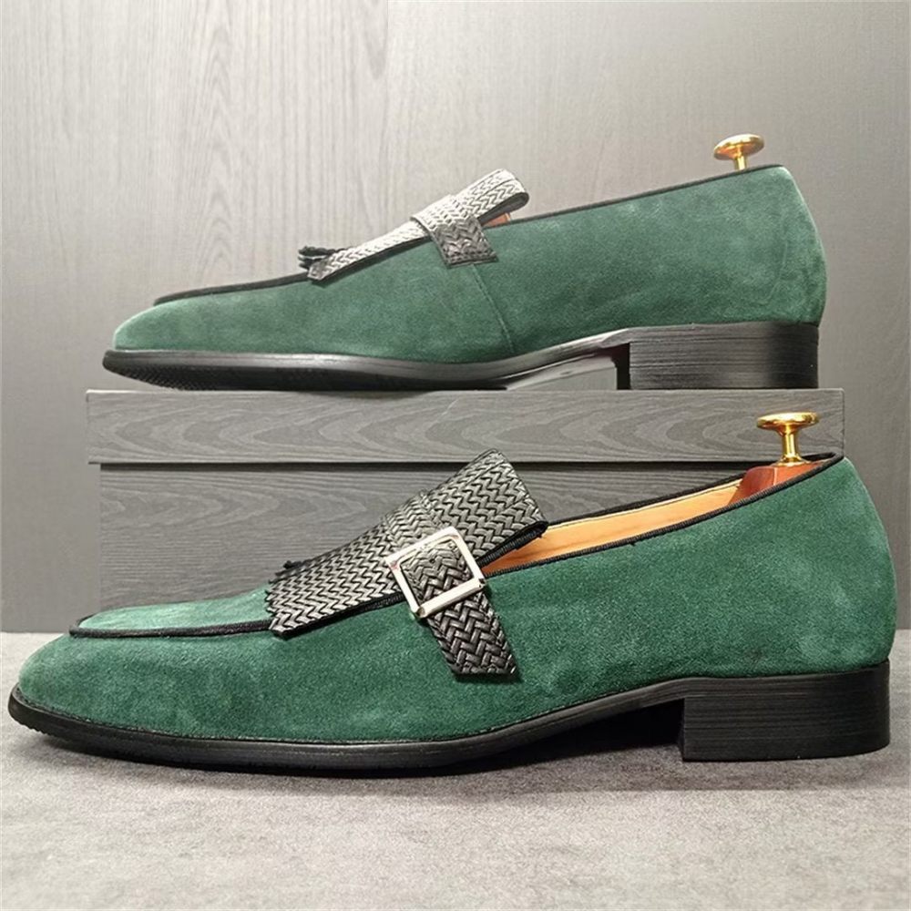 Chaussures Habillées D'automne Chics À Bout Carré Pour Hommes - Vert