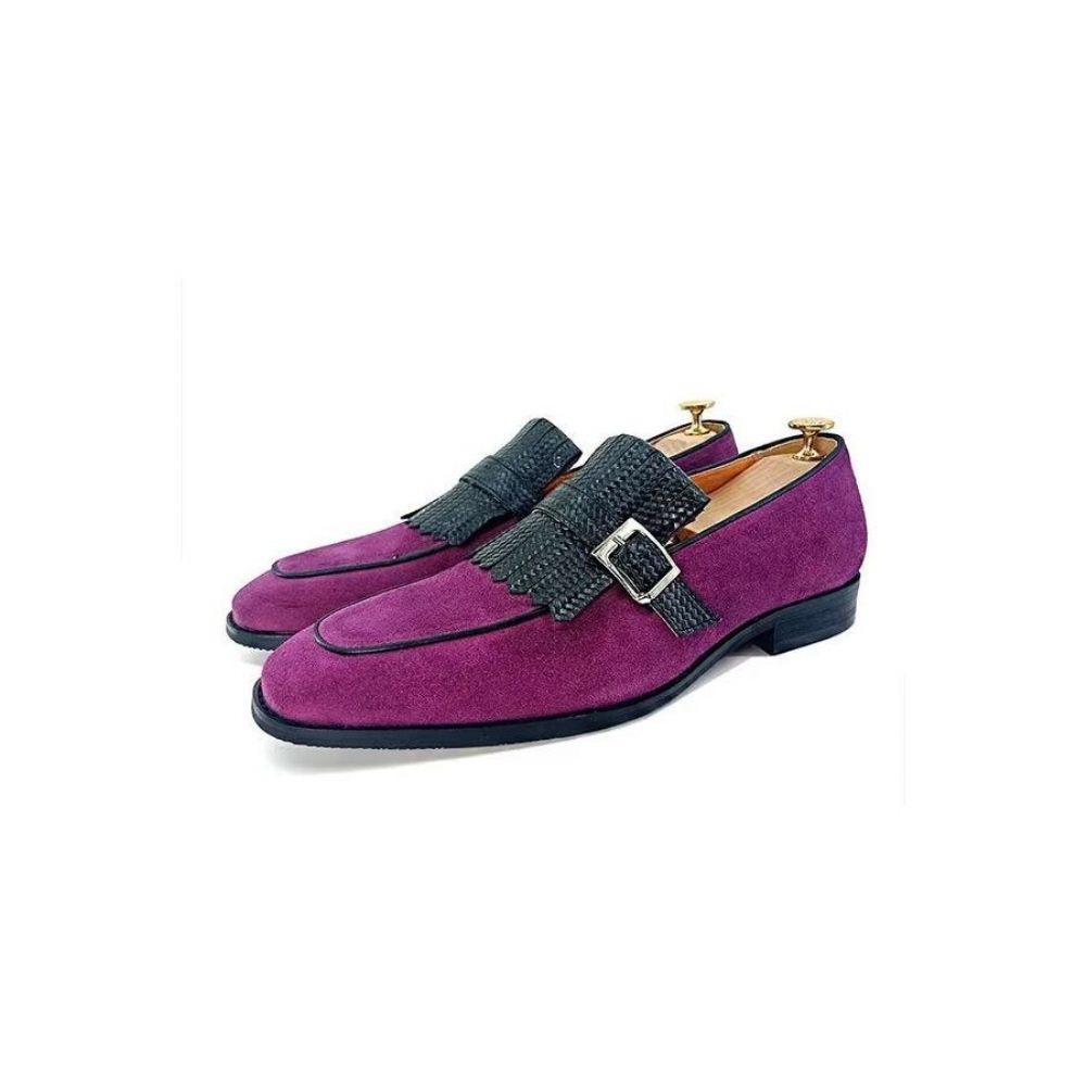 Chaussures Habillées D'automne Chics À Bout Carré Pour Hommes - Violet