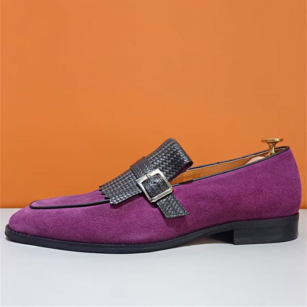 Chaussures Habillées D'automne Chics À Bout Carré Pour Hommes - Violet