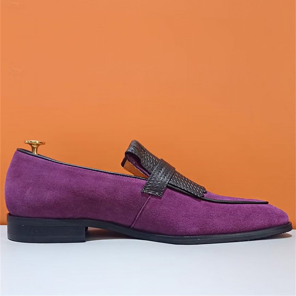 Chaussures Habillées D'automne Chics À Bout Carré Pour Hommes - Violet