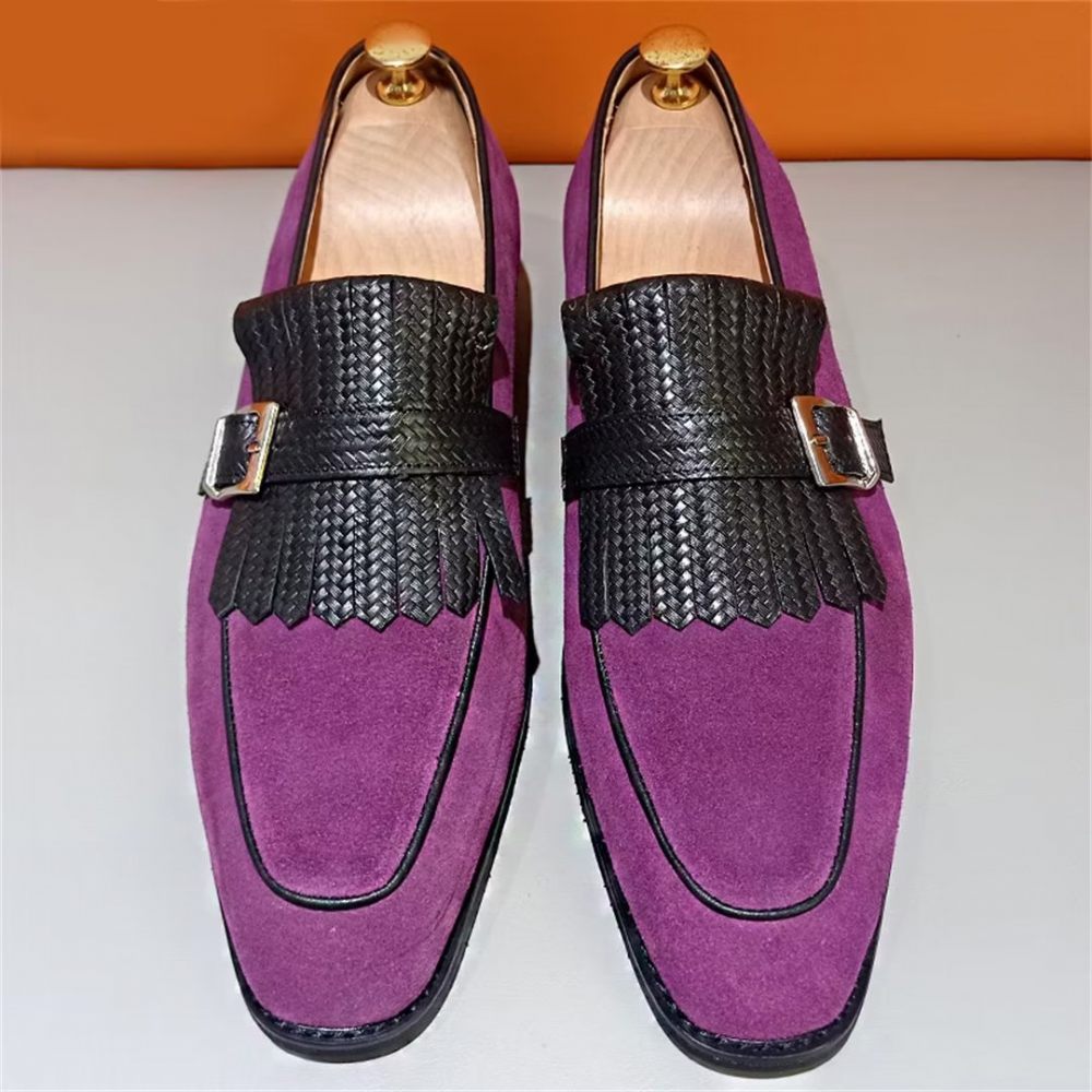 Chaussures Habillées D'automne Chics À Bout Carré Pour Hommes - Violet