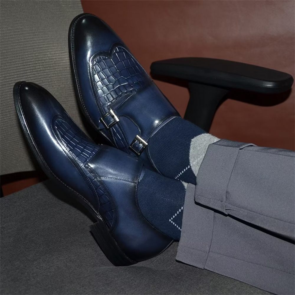 Chaussures Habillées À Boucles Et Breloques Pour Hommes - Bleu