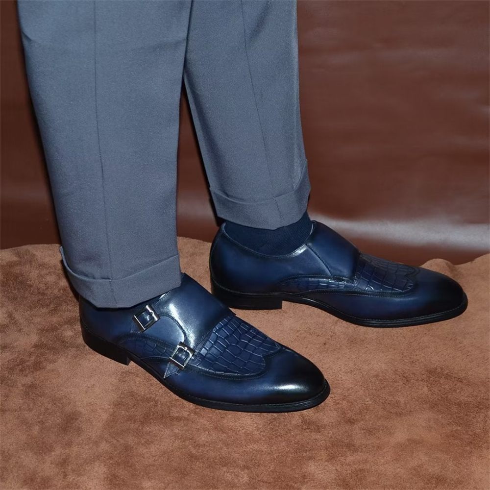 Chaussures Habillées À Boucles Et Breloques Pour Hommes - Bleu