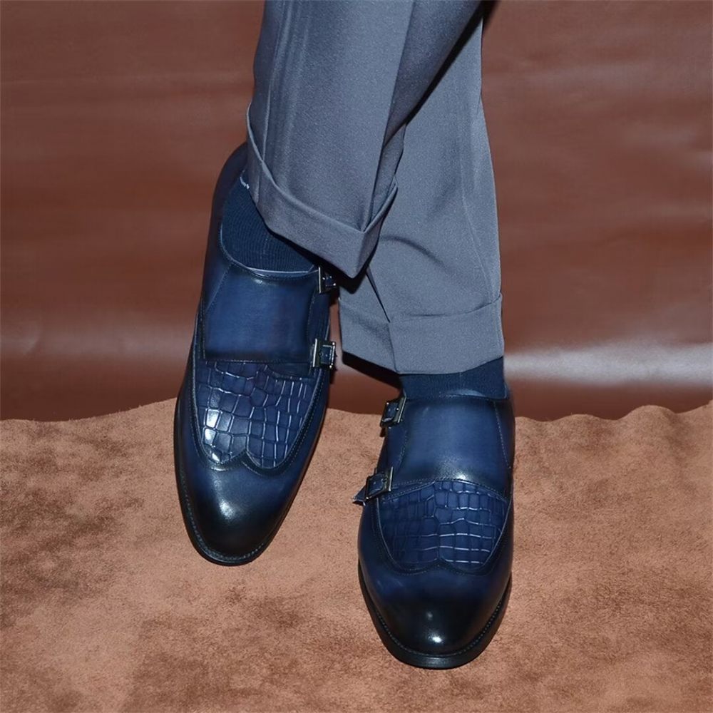 Chaussures Habillées À Boucles Et Breloques Pour Hommes - Bleu