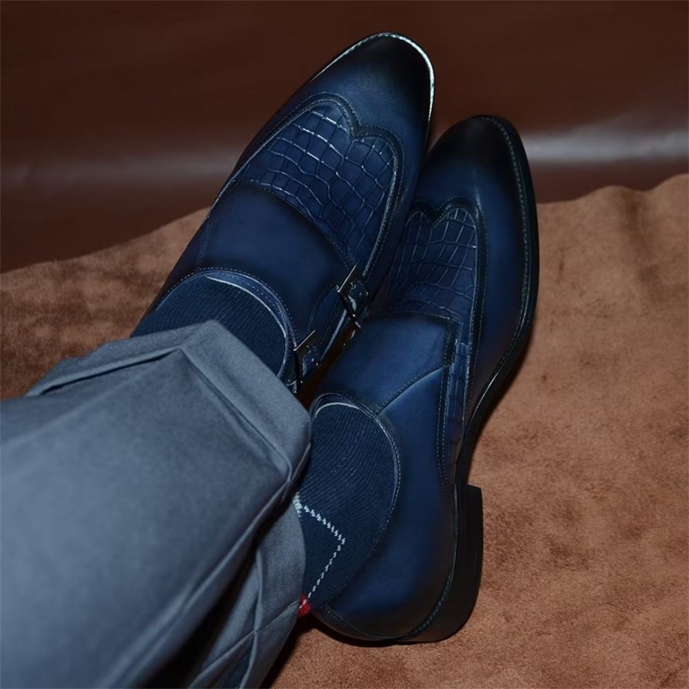 Chaussures Habillées À Boucles Et Breloques Pour Hommes - Bleu