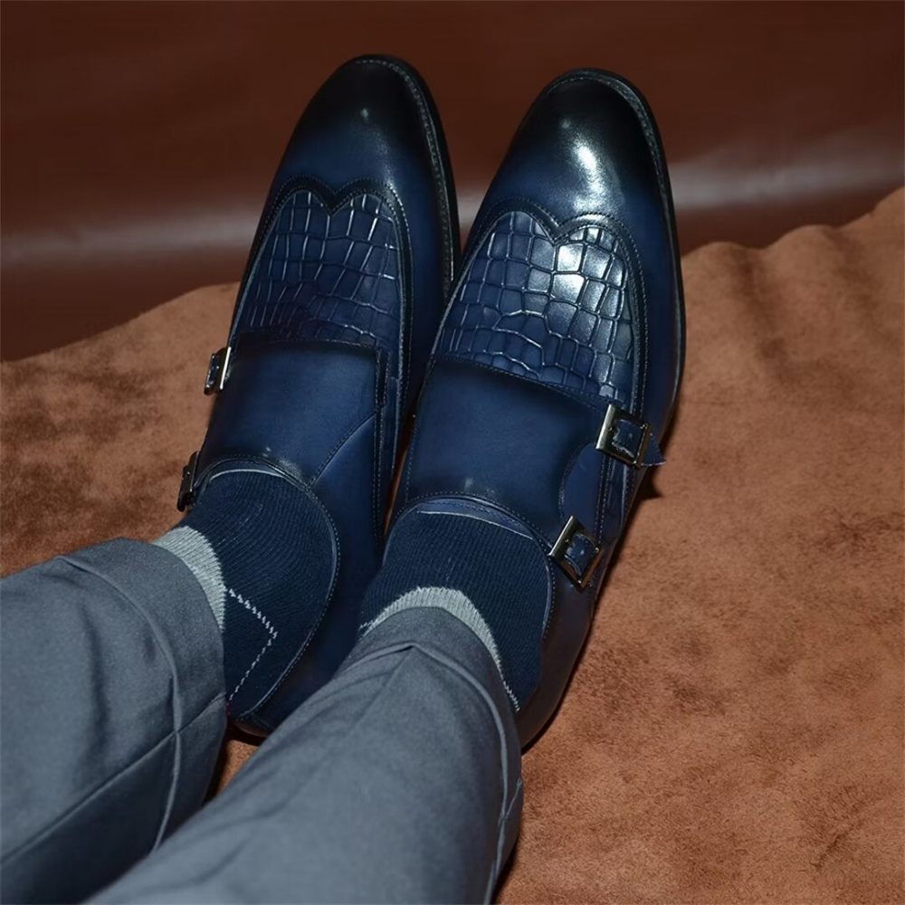 Chaussures Habillées À Boucles Et Breloques Pour Hommes - Bleu