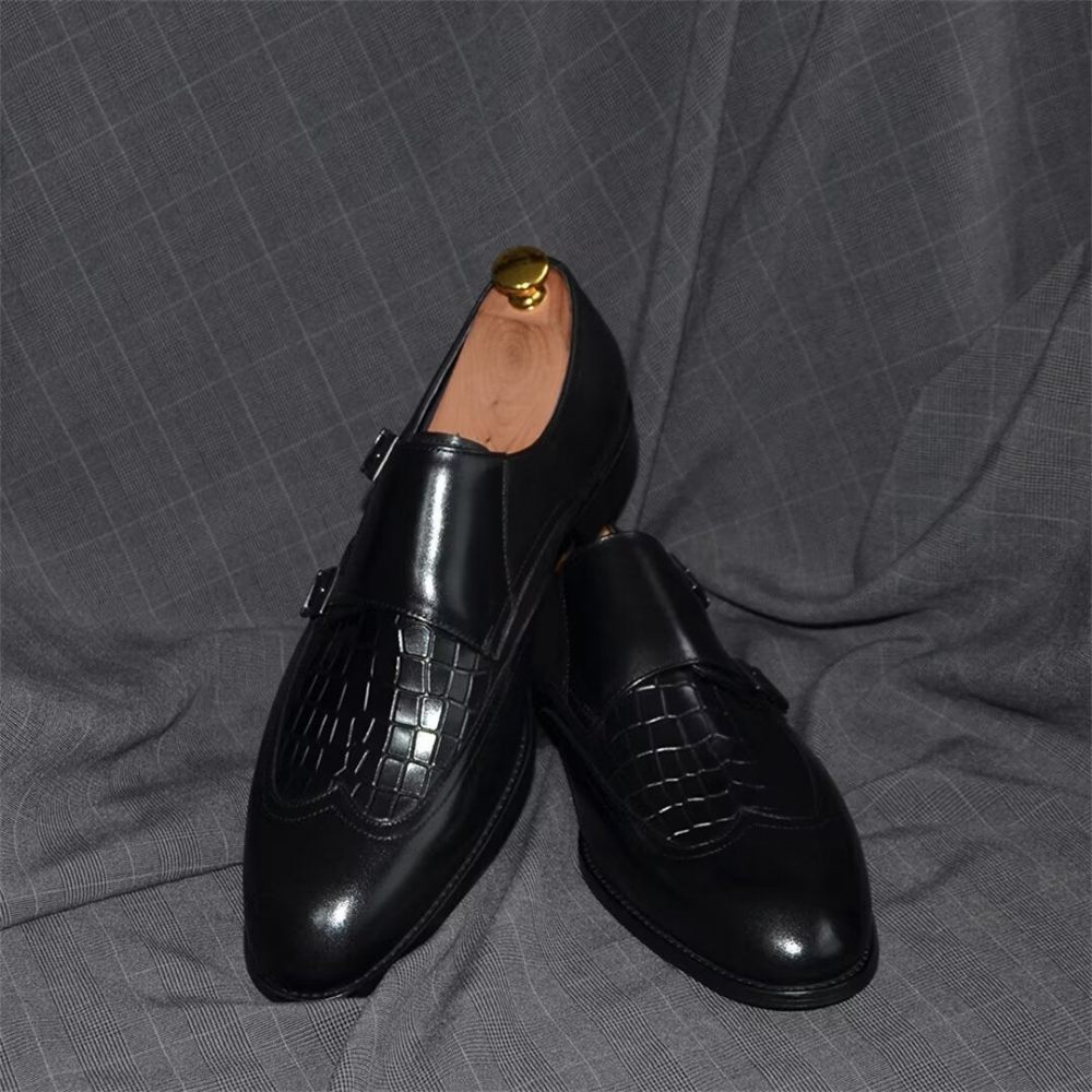 Chaussures Habillées À Boucles Et Breloques Pour Hommes - Noir