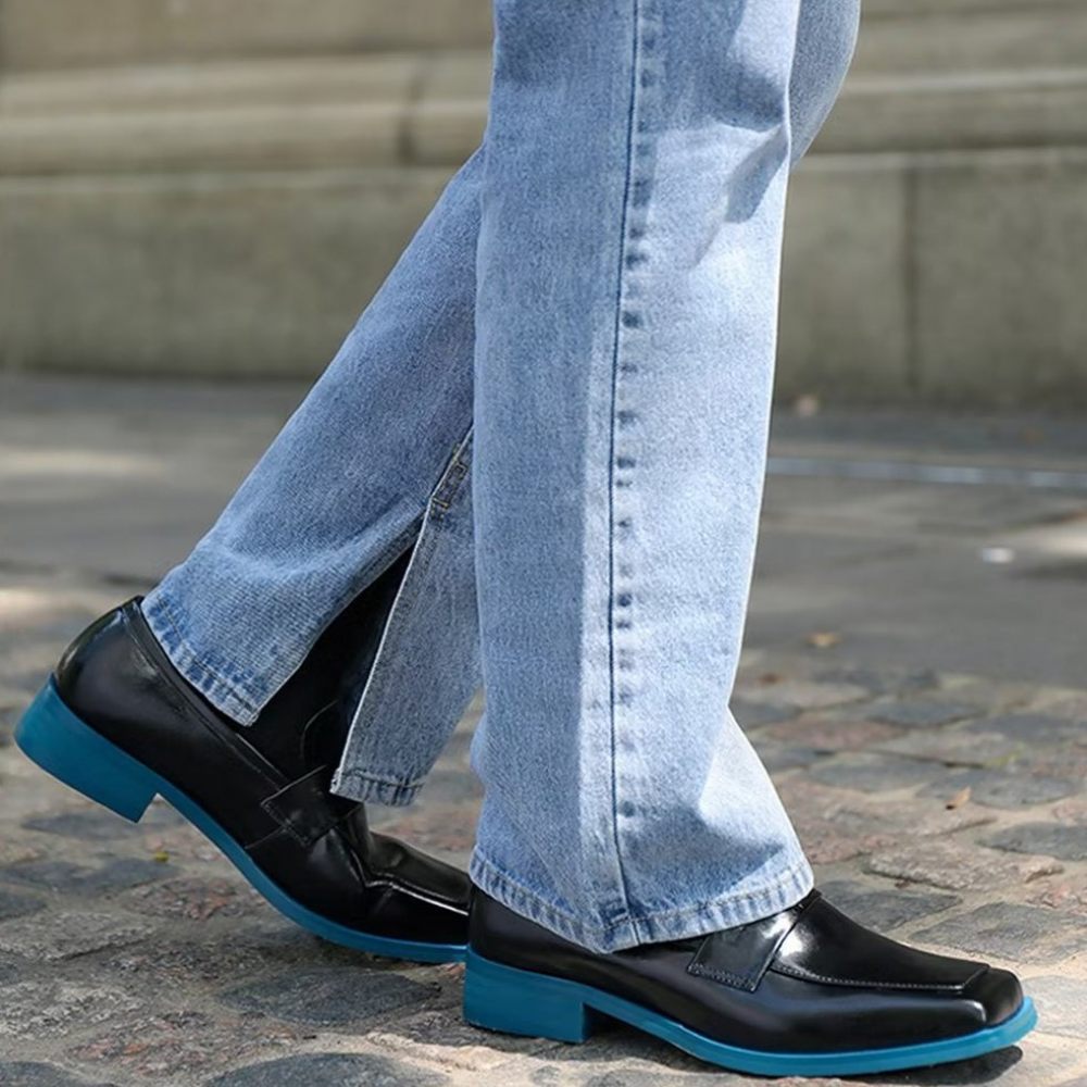 Chaussures Habillées À Bout Carré Pour Hommes - Noir