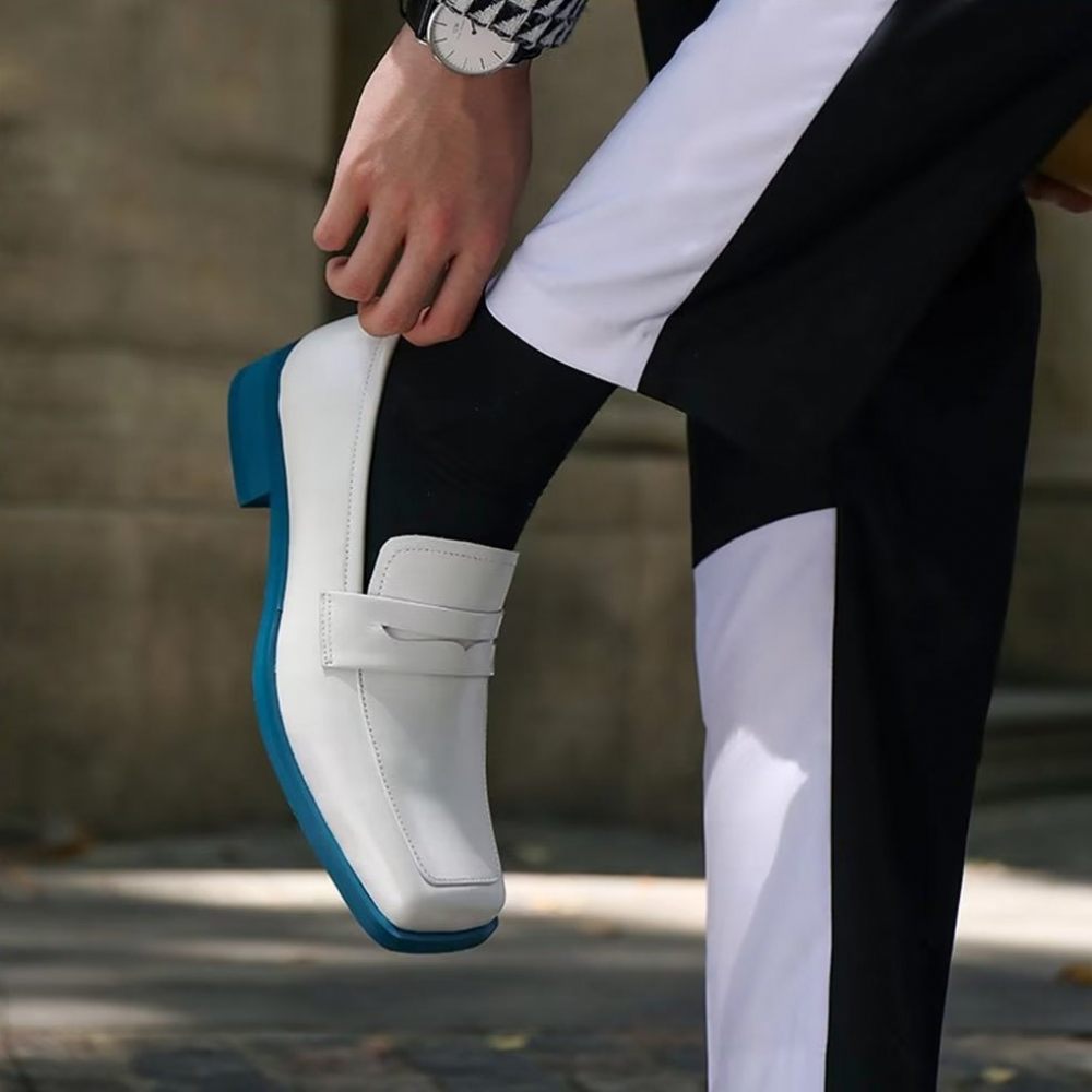 Chaussures Habillées À Bout Carré Pour Hommes - Blanc