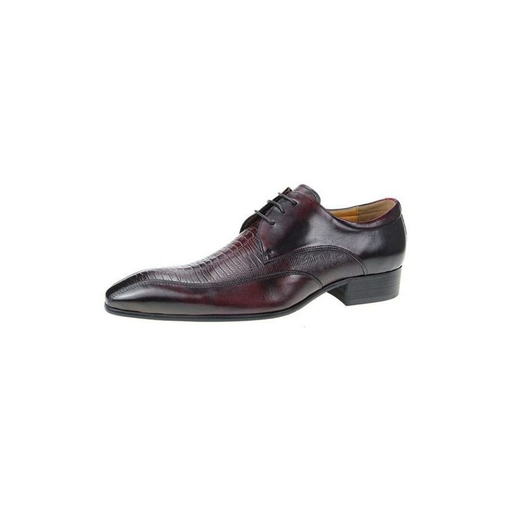 Chaussures Habillées Chics Croctex Pour Hommes Derby À Bout Pointu - Rouge