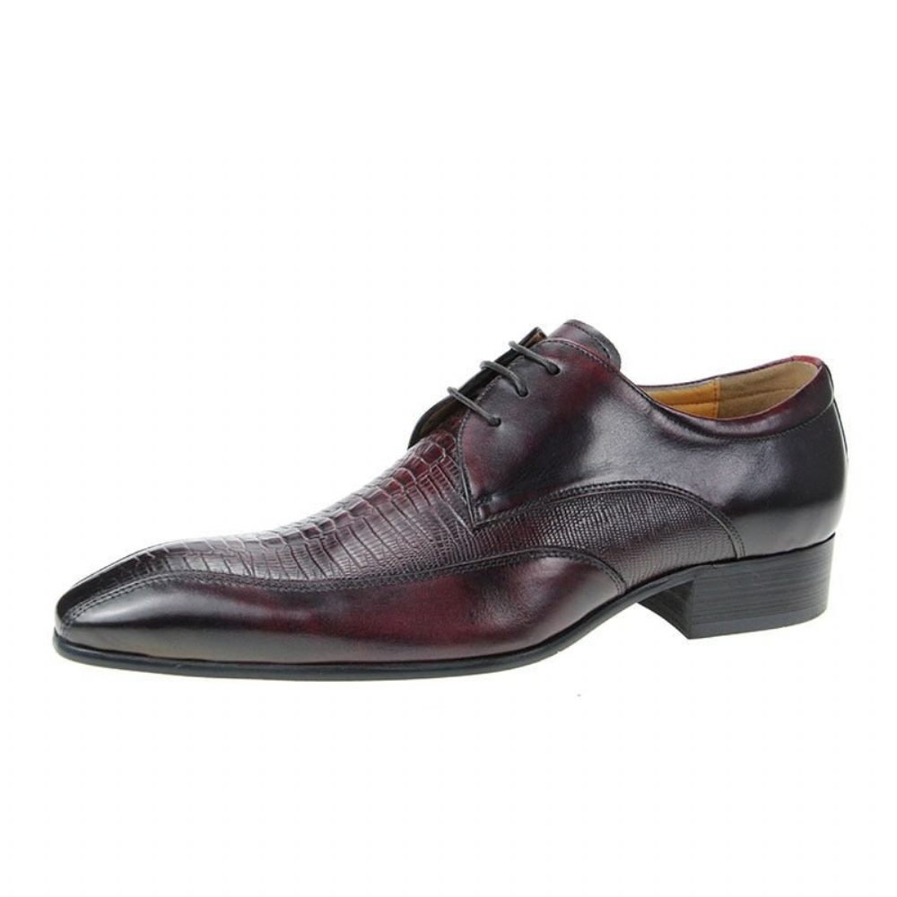 Chaussures Habillées Chics Croctex Pour Hommes Derby À Bout Pointu - Rouge