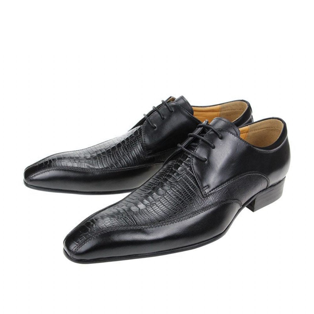 Chaussures Habillées Chics Croctex Pour Hommes Derby À Bout Pointu - Noir