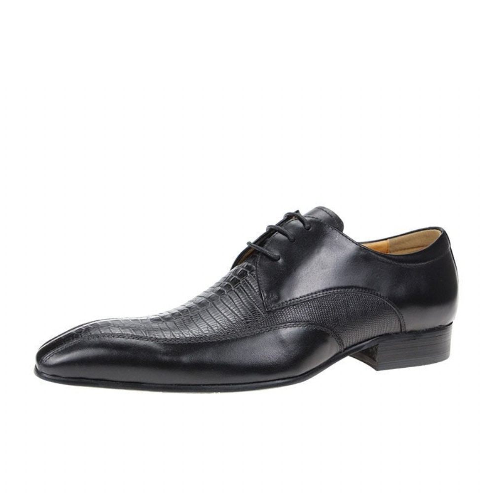 Chaussures Habillées Chics Croctex Pour Hommes Derby À Bout Pointu - Noir