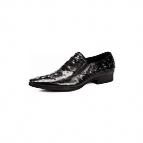 Chaussures Habillées Chics Cuir Crocodile À Bout Pointu Pour Hommes