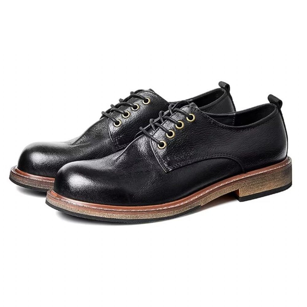 Chaussures Habillées Classiques À Bout Rond Pour Hommes - Noir