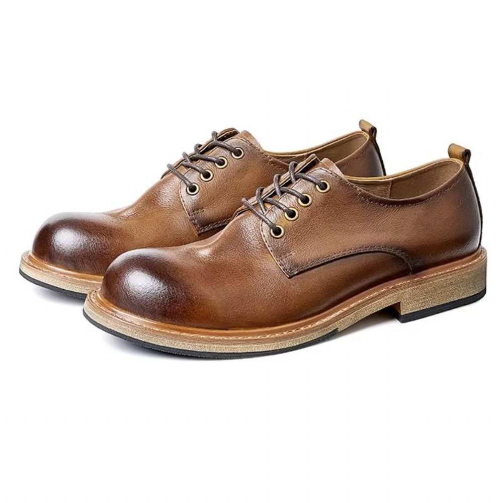 Chaussures Habillées Classiques À Bout Rond Pour Hommes - Café