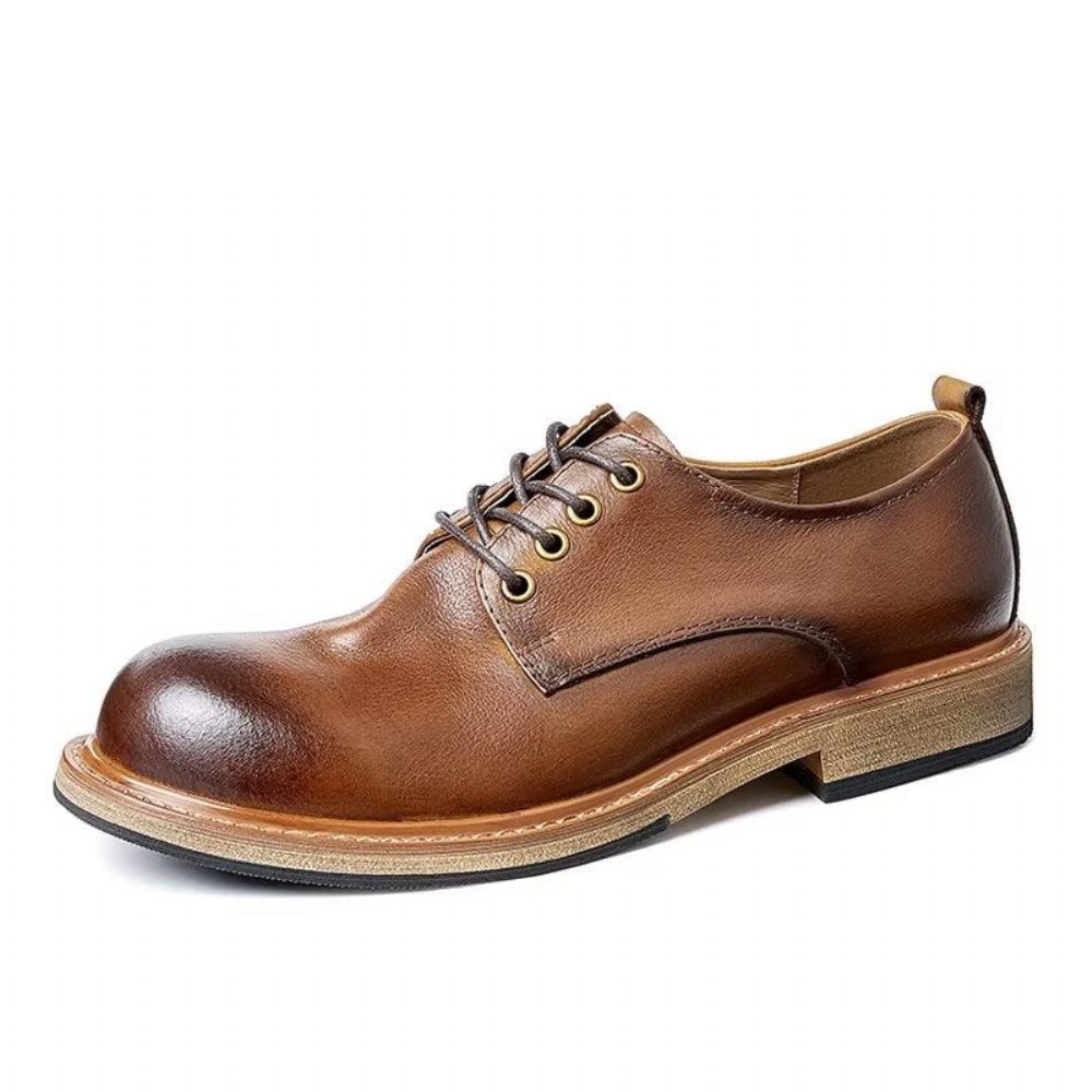 Chaussures Habillées Classiques À Bout Rond Pour Hommes - Café