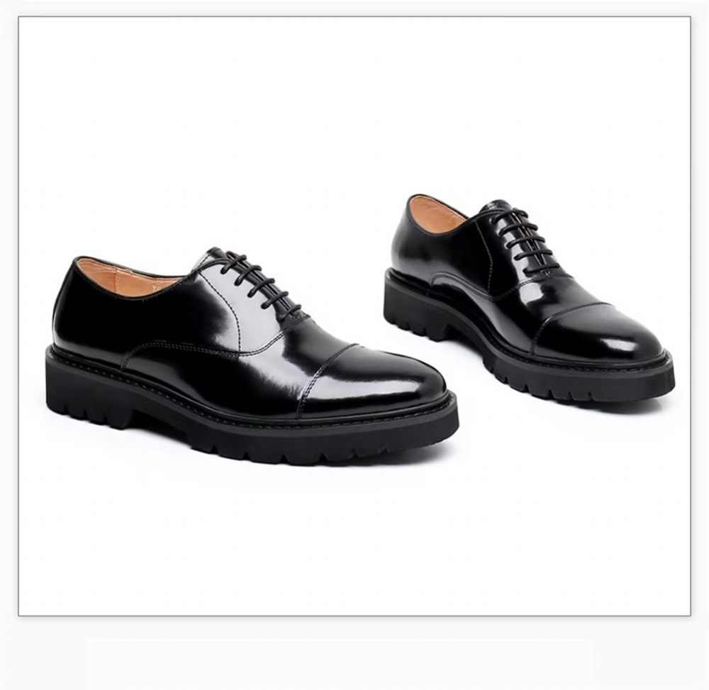 Chaussures Habillées Classiques Cuir Vache Pour Hommes - Noir