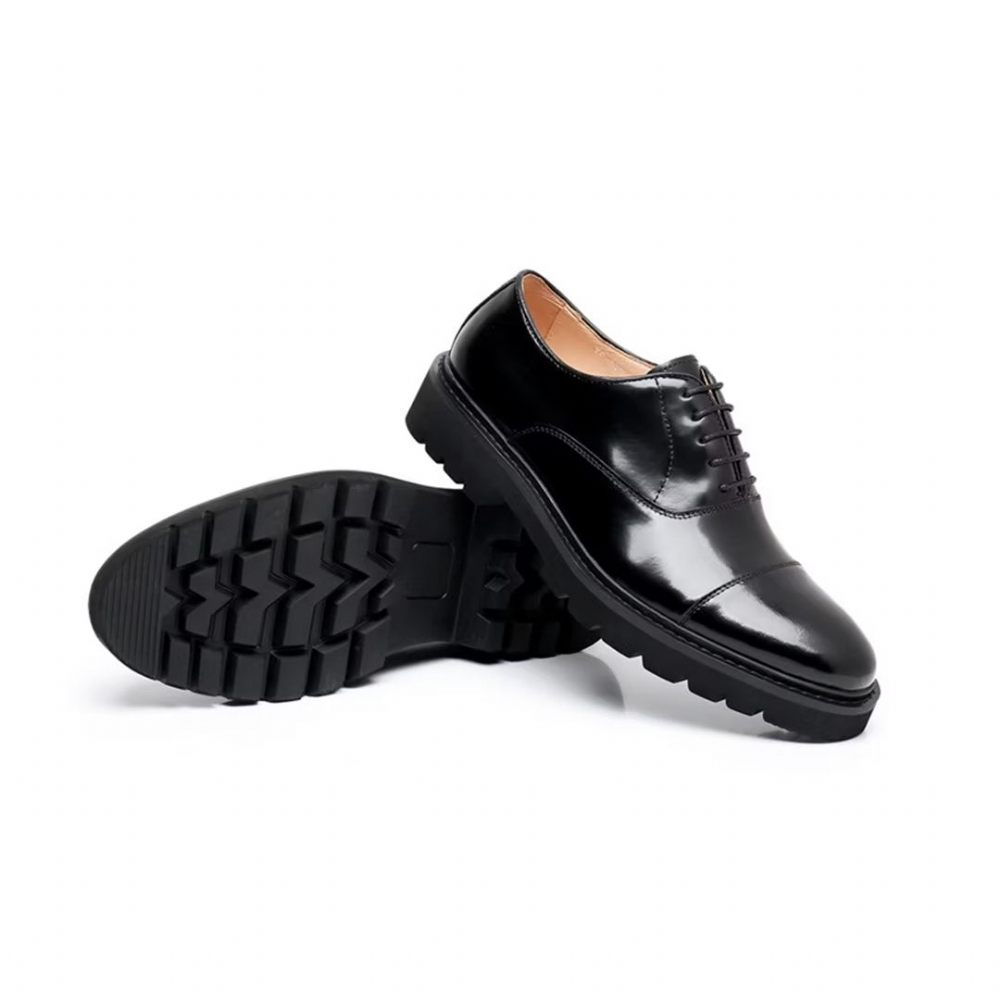 Chaussures Habillées Classiques Cuir Vache Pour Hommes - Noir