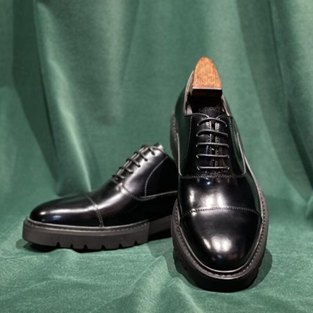 Chaussures Habillées Classiques Cuir Vache Pour Hommes - Noir