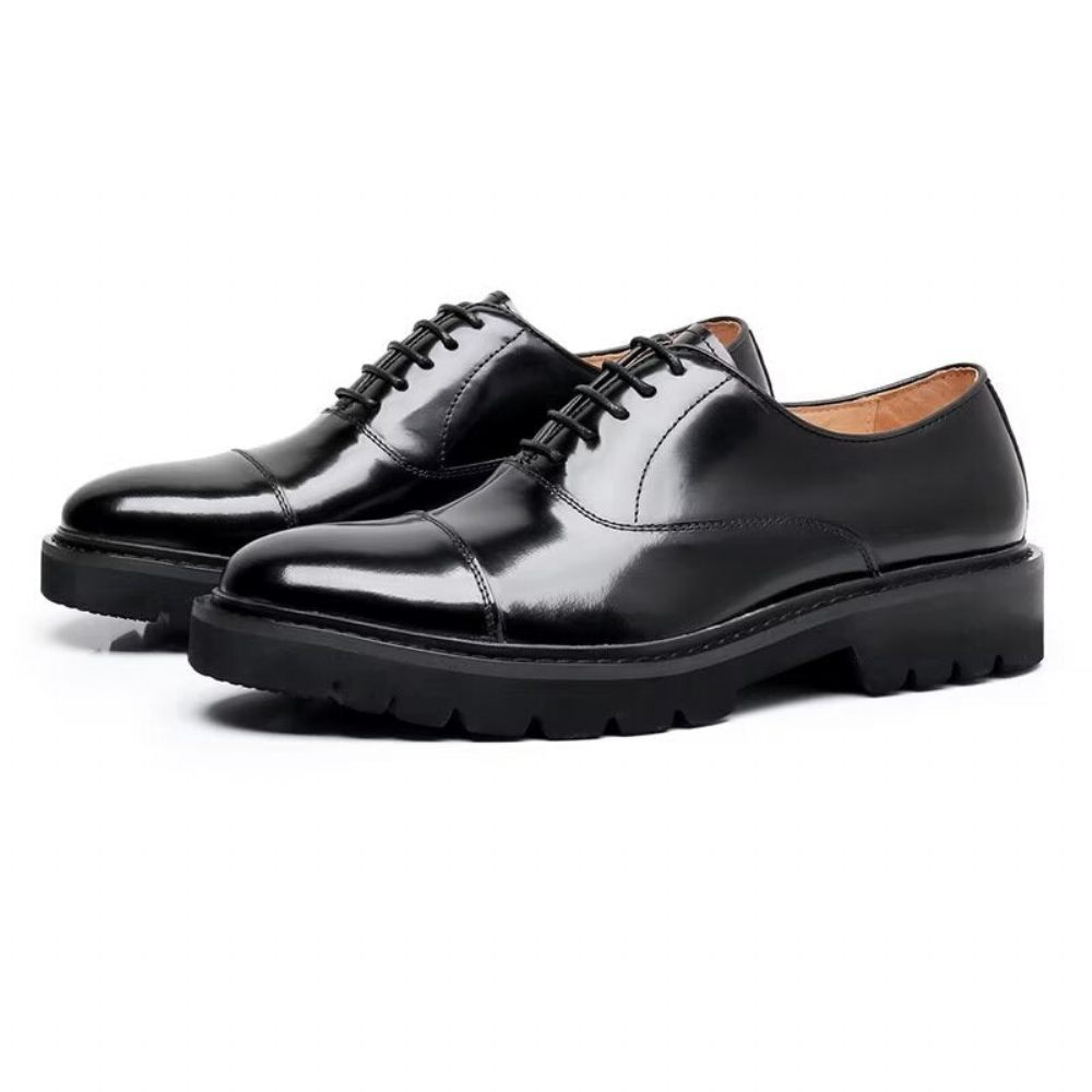 Chaussures Habillées Classiques Cuir Vache Pour Hommes - Noir