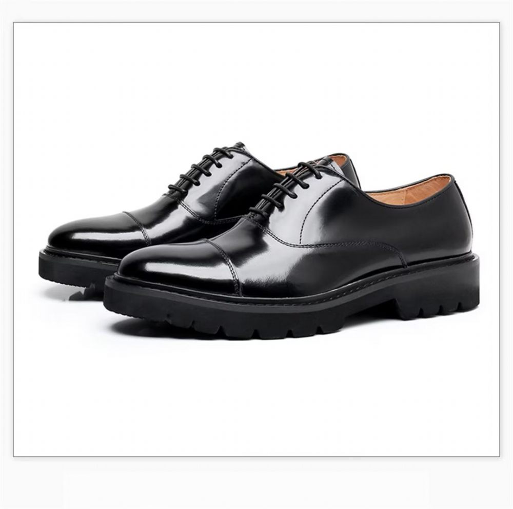 Chaussures Habillées Classiques Cuir Vache Pour Hommes - Noir