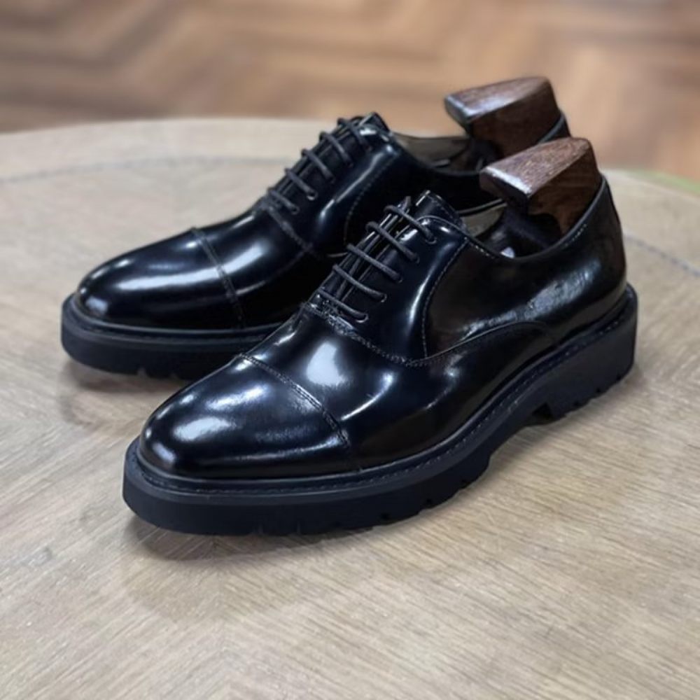 Chaussures Habillées Classiques Cuir Vache Pour Hommes - Noir