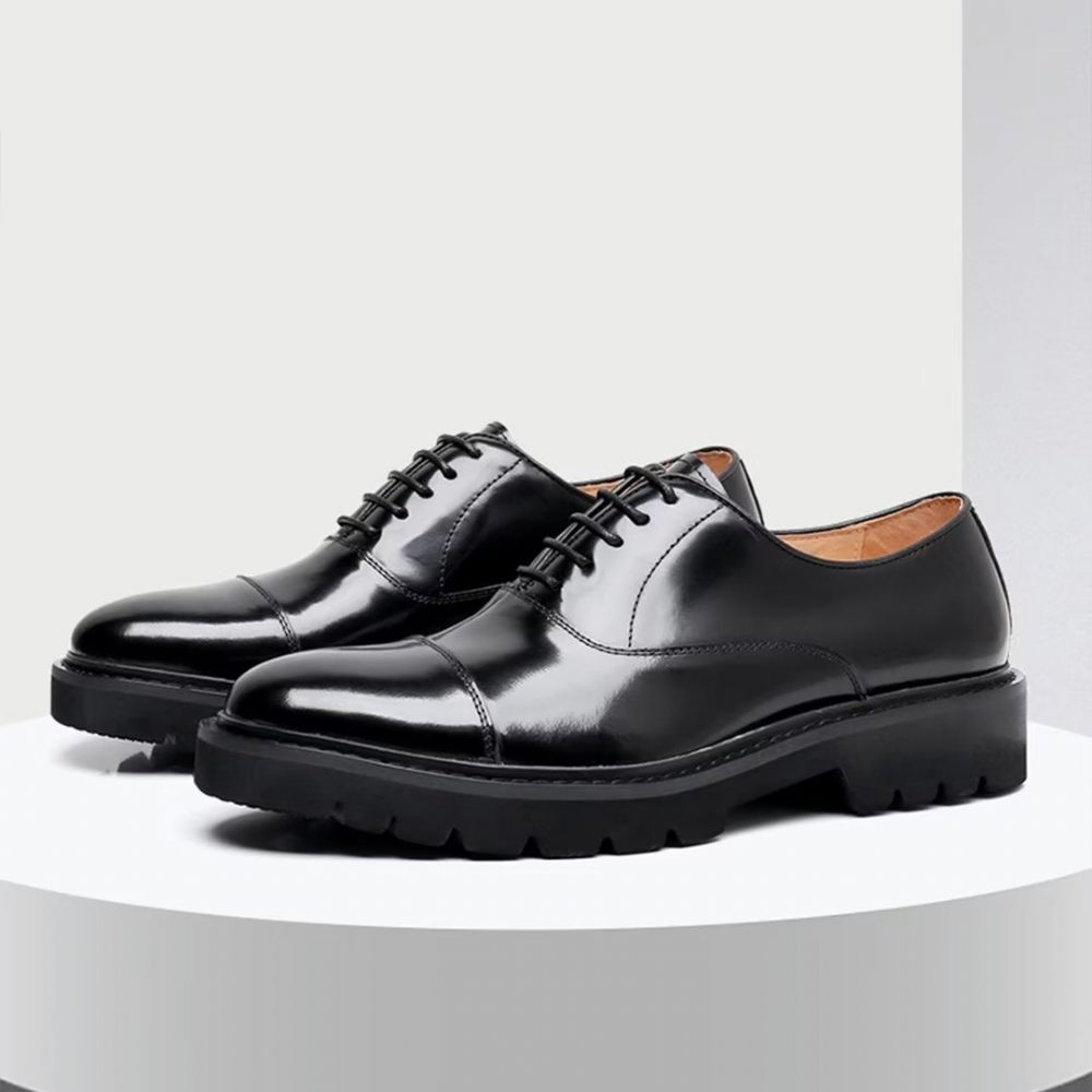 Chaussures Habillées Classiques Cuir Vache Pour Hommes - Noir