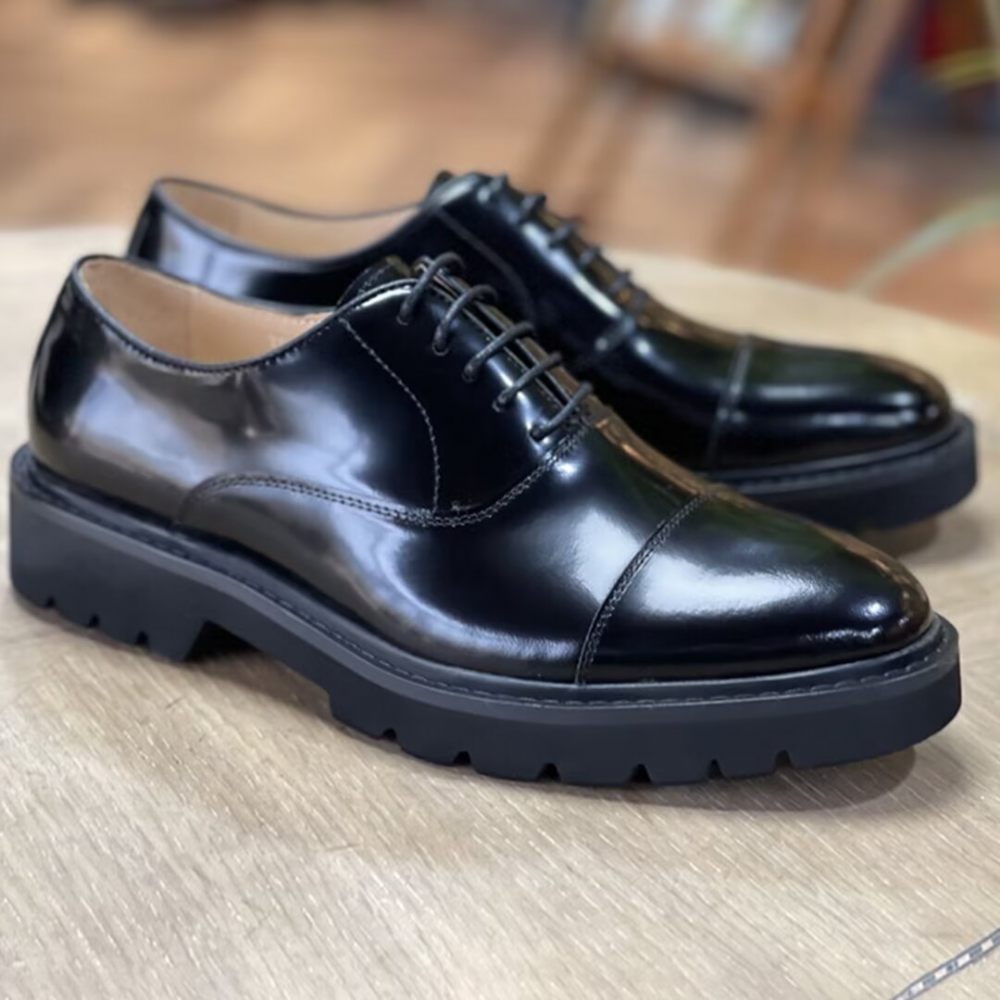 Chaussures Habillées Classiques Cuir Vache Pour Hommes - Noir