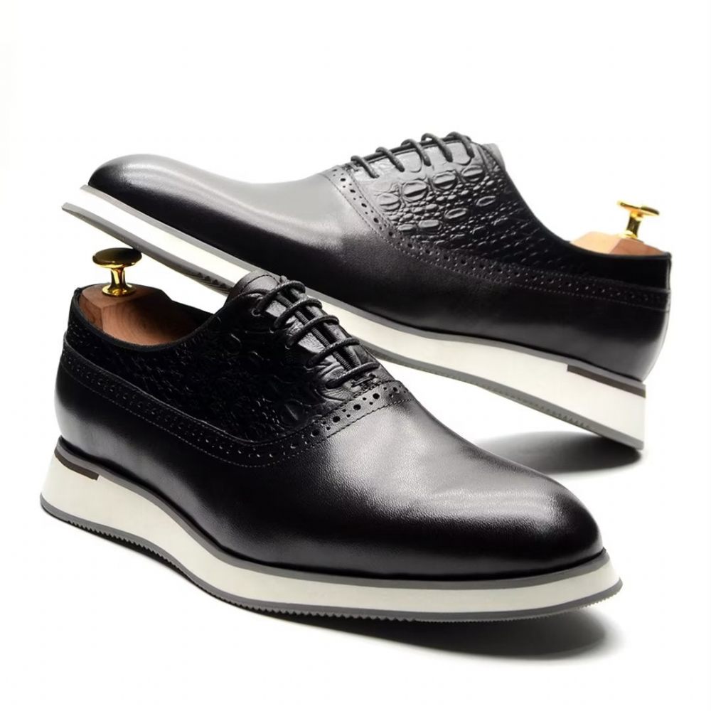 Chaussures Habillées Classiques À Lacets Pour Hommes - Noir