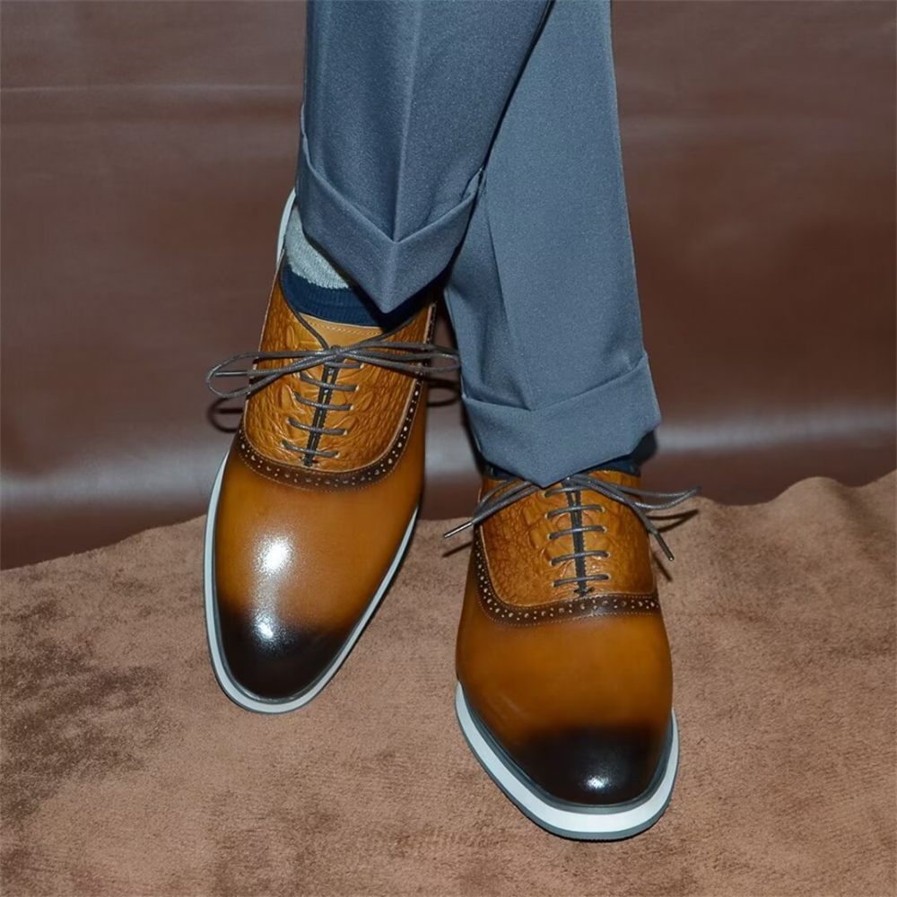 Chaussures Habillées Classiques À Lacets Pour Hommes - Marron