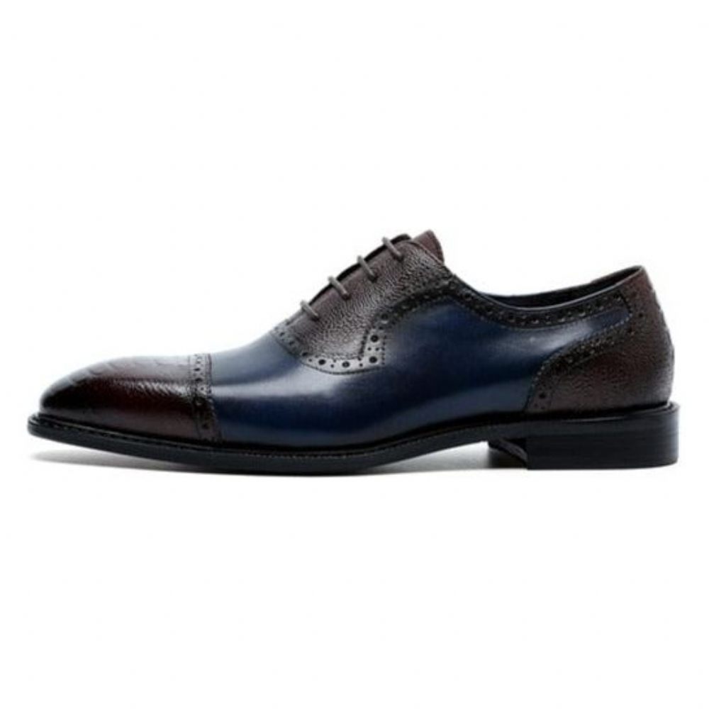 Chaussures Habillées Cuir À Bout Pointu Pour Hommes - Bleu