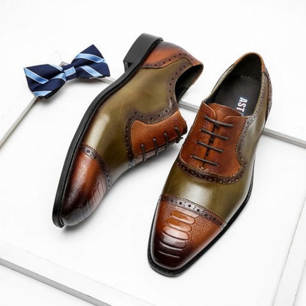 Chaussures Habillées Cuir À Bout Pointu Pour Hommes - Marron